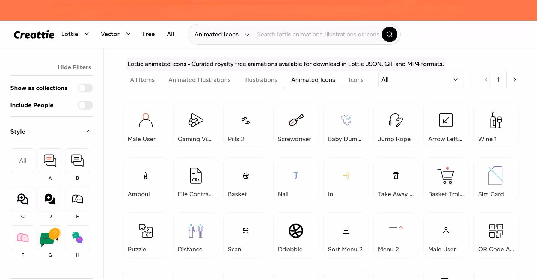 lottie animations and icons